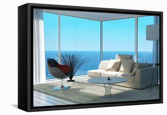 A Sunny Living Room Interior-PlusONE-Framed Premier Image Canvas