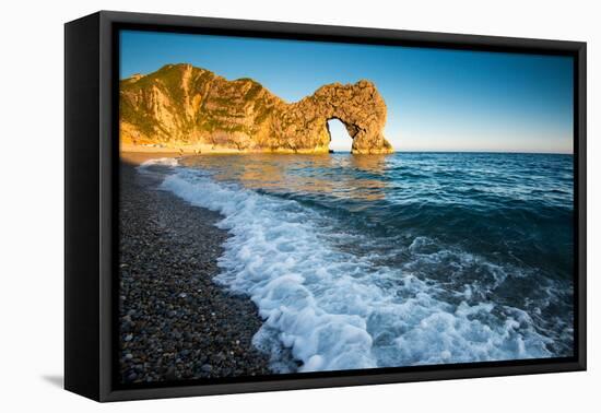 A Sunny Summer Evening at Durdle Door, Dorest England Uk-Tracey Whitefoot-Framed Premier Image Canvas