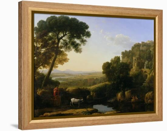 A Sunset or Landscape with Argus Guarding Io-Claude Lorraine-Framed Premier Image Canvas