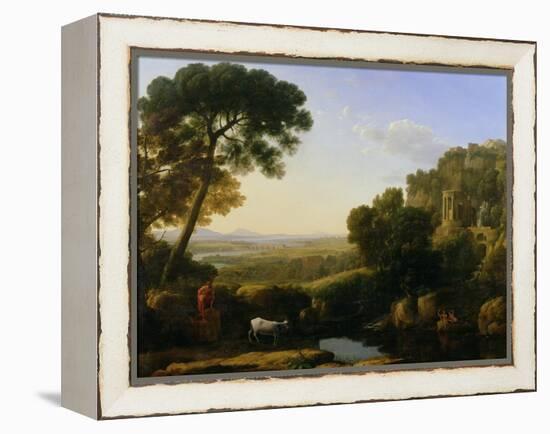 A Sunset or Landscape with Argus Guarding Io-Claude Lorraine-Framed Premier Image Canvas