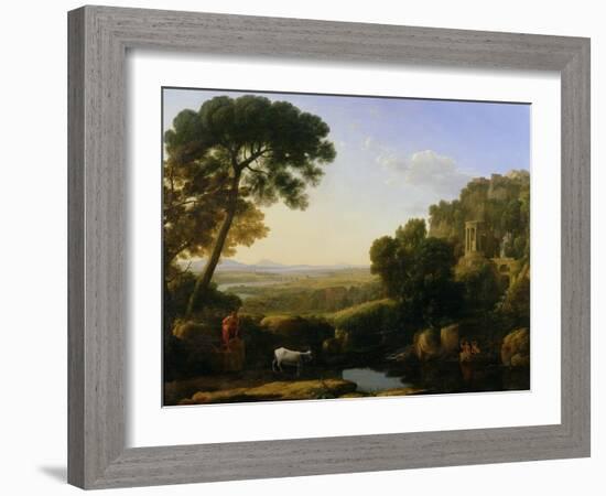 A Sunset or Landscape with Argus Guarding Io-Claude Lorraine-Framed Giclee Print