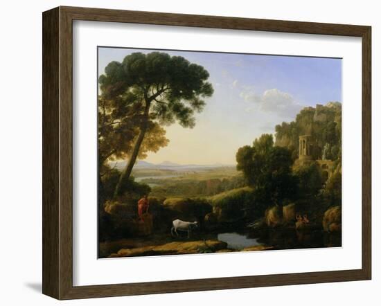 A Sunset or Landscape with Argus Guarding Io-Claude Lorraine-Framed Giclee Print