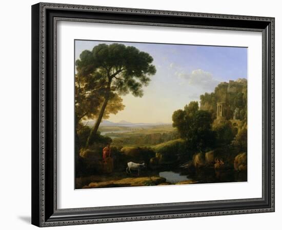 A Sunset or Landscape with Argus Guarding Io-Claude Lorraine-Framed Giclee Print