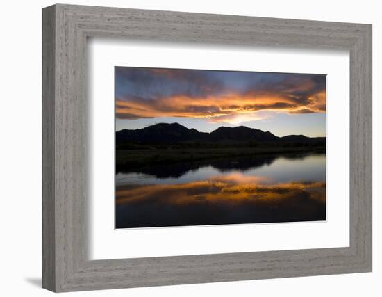 A Sunset over the Rocky Mountains Is Reflected in a Lake Near Boulder, Colorado-Sergio Ballivian-Framed Photographic Print