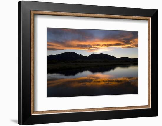 A Sunset over the Rocky Mountains Is Reflected in a Lake Near Boulder, Colorado-Sergio Ballivian-Framed Photographic Print