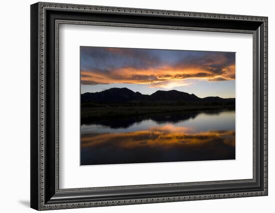 A Sunset over the Rocky Mountains Is Reflected in a Lake Near Boulder, Colorado-Sergio Ballivian-Framed Photographic Print