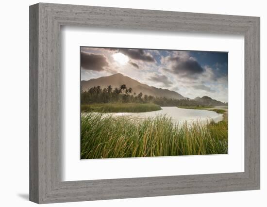 A sunset scene in Arrecifes beach, Tayrona national park, Colombia.-Alex Saberi-Framed Photographic Print