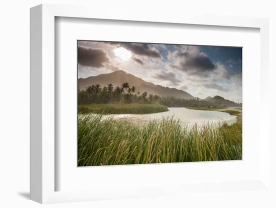 A sunset scene in Arrecifes beach, Tayrona national park, Colombia.-Alex Saberi-Framed Photographic Print