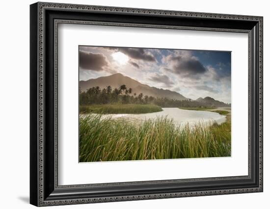 A sunset scene in Arrecifes beach, Tayrona national park, Colombia.-Alex Saberi-Framed Photographic Print