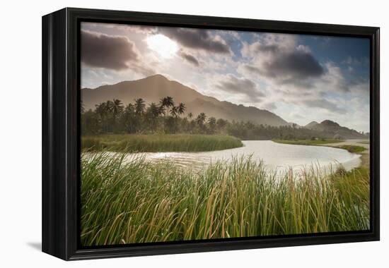 A sunset scene in Arrecifes beach, Tayrona national park, Colombia.-Alex Saberi-Framed Premier Image Canvas