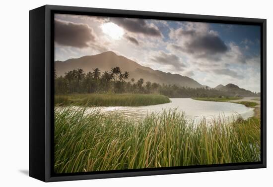 A sunset scene in Arrecifes beach, Tayrona national park, Colombia.-Alex Saberi-Framed Premier Image Canvas