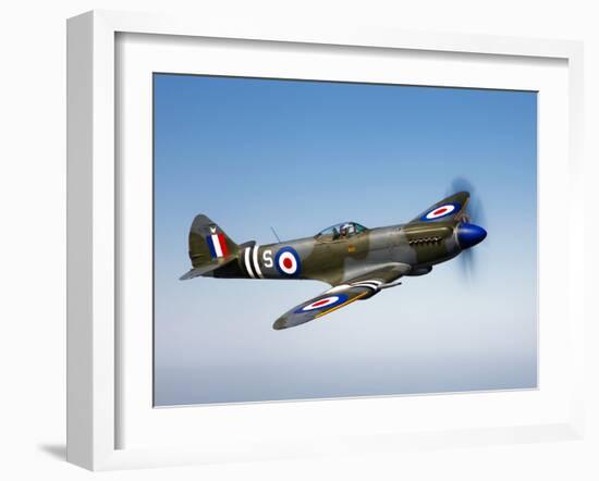 A Supermarine Spitfire MK-18 in Flight-Stocktrek Images-Framed Photographic Print