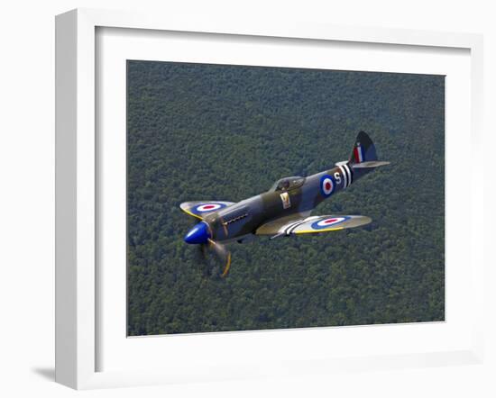 A Supermarine Spitfire MK-18 in Flight-Stocktrek Images-Framed Photographic Print