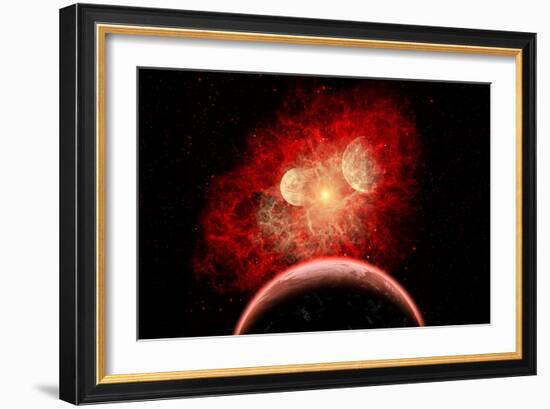 A Supernova Destroying its System of Planets in the Depths of Our Galaxy-null-Framed Art Print