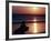 A Surfer is Silhouetted by the Setting Sun as He Leaves the Pacific Ocean on Venice Beach-null-Framed Photographic Print