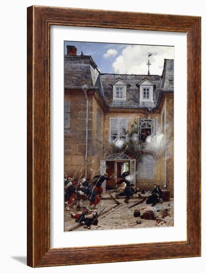 A Surprise Attack, Metz, 1884-Alphonse Marie de Neuville-Framed Giclee Print