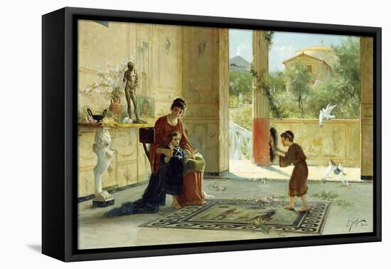 A Surprise Visitor (Oil on Canvas)-Ettore Forti-Framed Premier Image Canvas