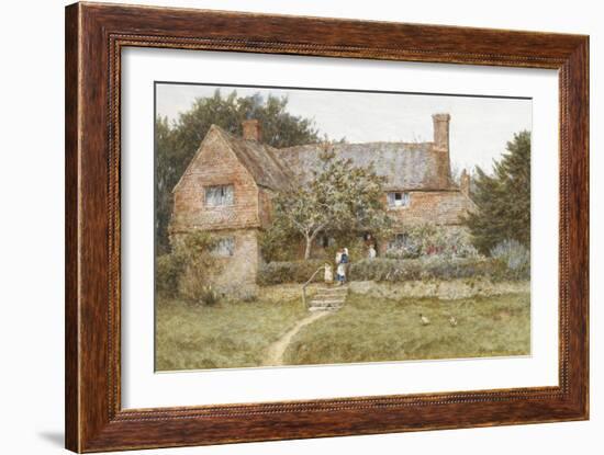 A Surrey Cottage with a Mother and Her Children-Helen Allingham-Framed Giclee Print