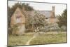 A Surrey Cottage with a Mother and Her Children-Helen Allingham-Mounted Giclee Print