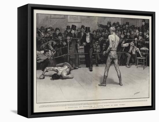 A Survival of Pugilism, a Glove Fight in 1896, Time!-Henry Marriott Paget-Framed Premier Image Canvas