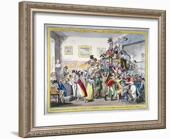 A Swarm of English Bees Hiving in the Imperial Carriage!! a Scene at the London Museum, 1816-George Cruikshank-Framed Giclee Print