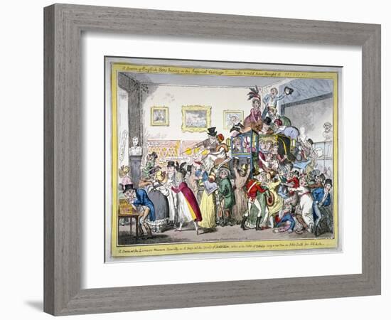 A Swarm of English Bees Hiving in the Imperial Carriage!! a Scene at the London Museum, 1816-George Cruikshank-Framed Giclee Print