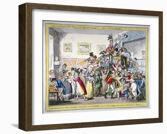 A Swarm of English Bees Hiving in the Imperial Carriage!! a Scene at the London Museum, 1816-George Cruikshank-Framed Giclee Print
