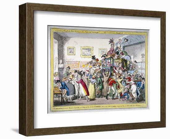 A Swarm of English Bees Hiving in the Imperial Carriage!! a Scene at the London Museum, 1816-George Cruikshank-Framed Giclee Print