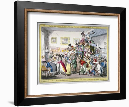 A Swarm of English Bees Hiving in the Imperial Carriage!! a Scene at the London Museum, 1816-George Cruikshank-Framed Giclee Print