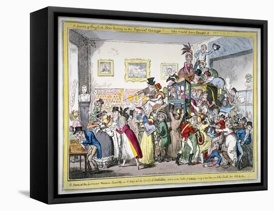 A Swarm of English Bees Hiving in the Imperial Carriage!! a Scene at the London Museum, 1816-George Cruikshank-Framed Premier Image Canvas