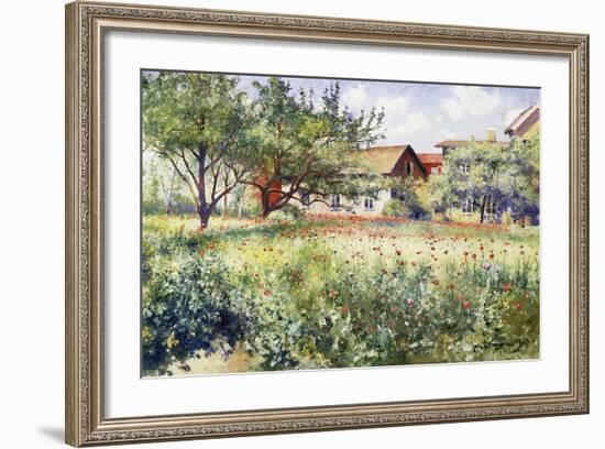 A Swedish Landscape with Poppies-Johan Erik Ericson-Framed Giclee Print