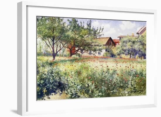 A Swedish Landscape with Poppies-Johan Erik Ericson-Framed Giclee Print