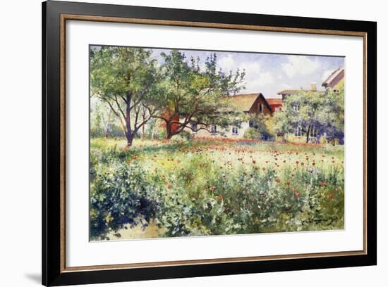 A Swedish Landscape with Poppies-Johan Erik Ericson-Framed Giclee Print