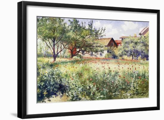 A Swedish Landscape with Poppies-Johan Erik Ericson-Framed Giclee Print