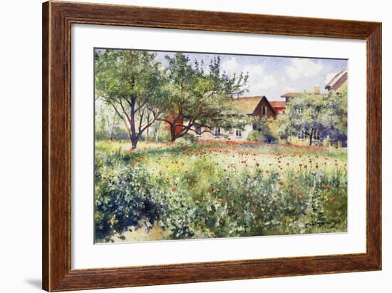 A Swedish Landscape with Poppies-Johan Erik Ericson-Framed Giclee Print