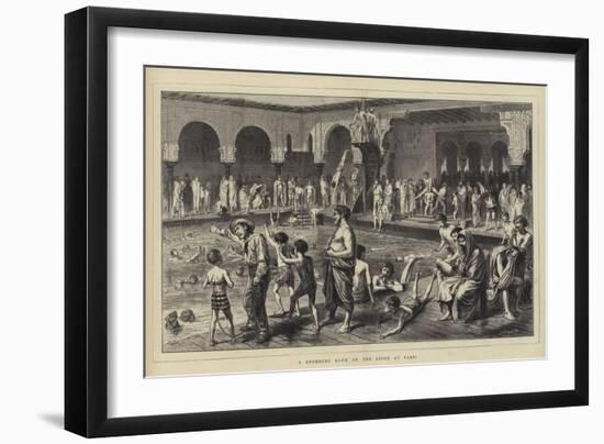 A Swimming Bath on the Seine at Paris-Godefroy Durand-Framed Giclee Print