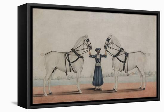 A Syce  Holding Two Carriage Horses, c.1845-Shaik Muhammad Amir of Karraya-Framed Premier Image Canvas
