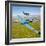 A T-6 Texan and P-51D Mustang in Flight over Chino, California-null-Framed Photographic Print