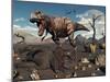A T. Rex Is About to Make a Meal of a Dead Triceratops-Stocktrek Images-Mounted Photographic Print
