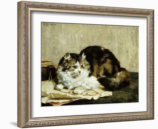 A Tabby Cat, 1920-Charles Van Den Eycken-Framed Giclee Print