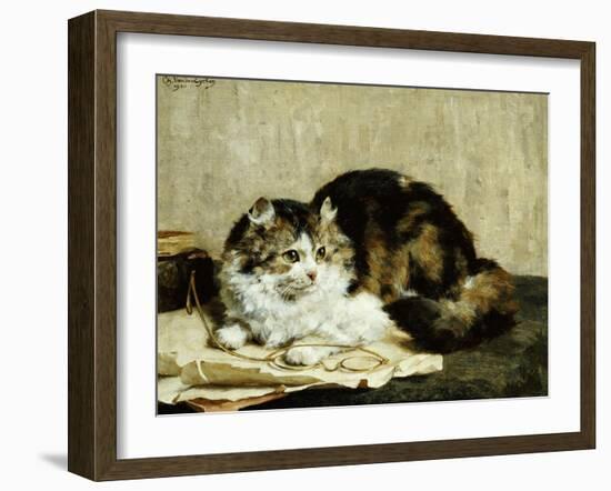 A Tabby Cat, 1920-Charles Van Den Eycken-Framed Giclee Print