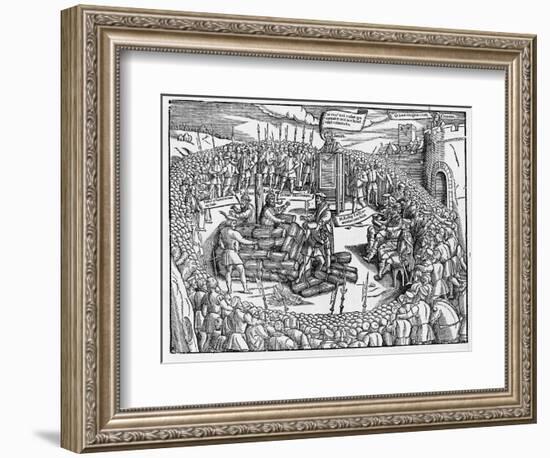 A Table Describing the Burning of Bishop Ridley and Father Latimer at Oxford-null-Framed Giclee Print