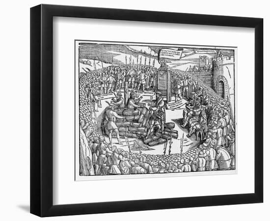 A Table Describing the Burning of Bishop Ridley and Father Latimer at Oxford-null-Framed Giclee Print