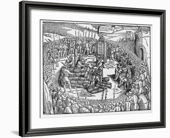 A Table Describing the Burning of Bishop Ridley and Father Latimer at Oxford-null-Framed Giclee Print