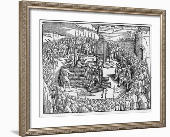 A Table Describing the Burning of Bishop Ridley and Father Latimer at Oxford-null-Framed Giclee Print