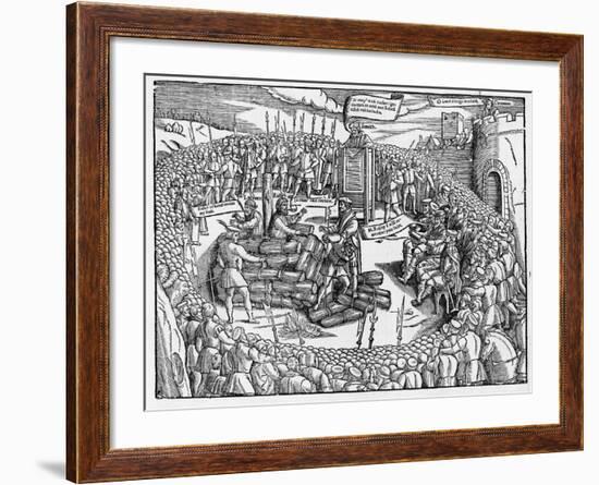 A Table Describing the Burning of Bishop Ridley and Father Latimer at Oxford-null-Framed Giclee Print