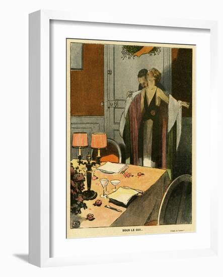 A Table for Two, 1918-Georges Leonnec-Framed Art Print