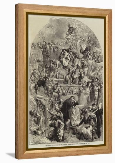 A Tableau of Shakespeare Characters-Sir John Gilbert-Framed Premier Image Canvas