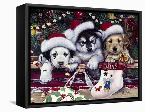 A Tail Wagging Christmas-Jenny Newland-Framed Premier Image Canvas