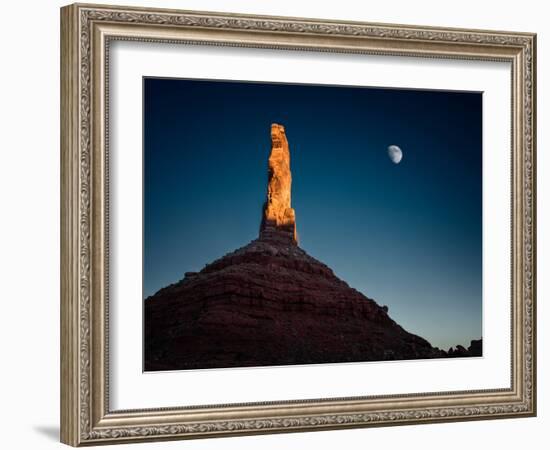 A Tall Rock Lit at Dusk-Jody Miller-Framed Photographic Print